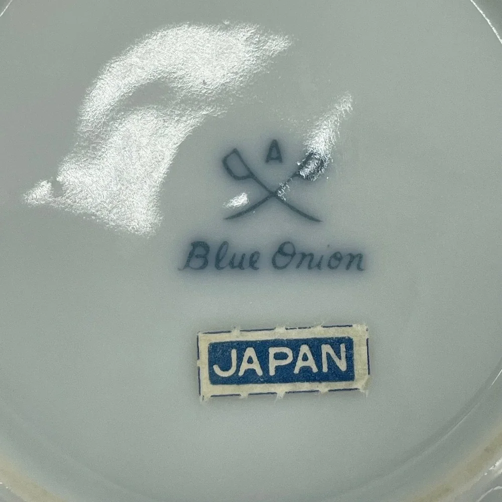 Vtg. Blue Onion Arnart Japan Porcelain Mini Nut‎ Dish 4.75